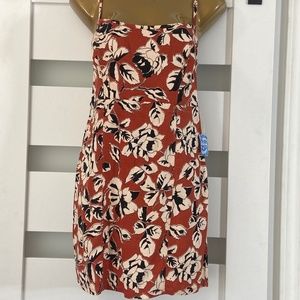 Free People Intimately Bring It Back Printed Slip Dress Floral Rust Size M
